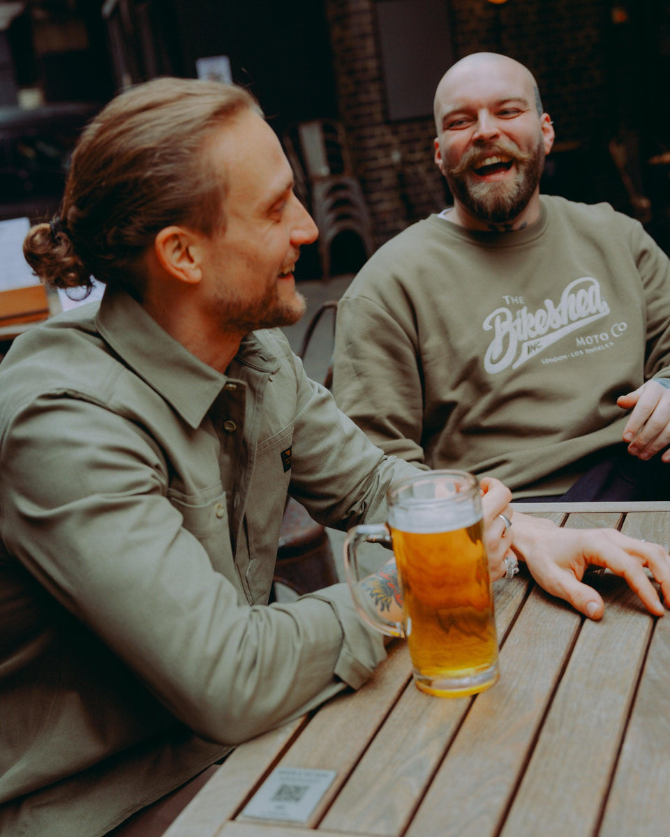 Liam in Inc Applique Sweatshirt Khaki with Steve