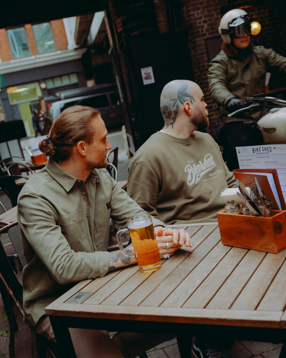 Liam in Inc Applique Sweatshirt Khaki with Steve