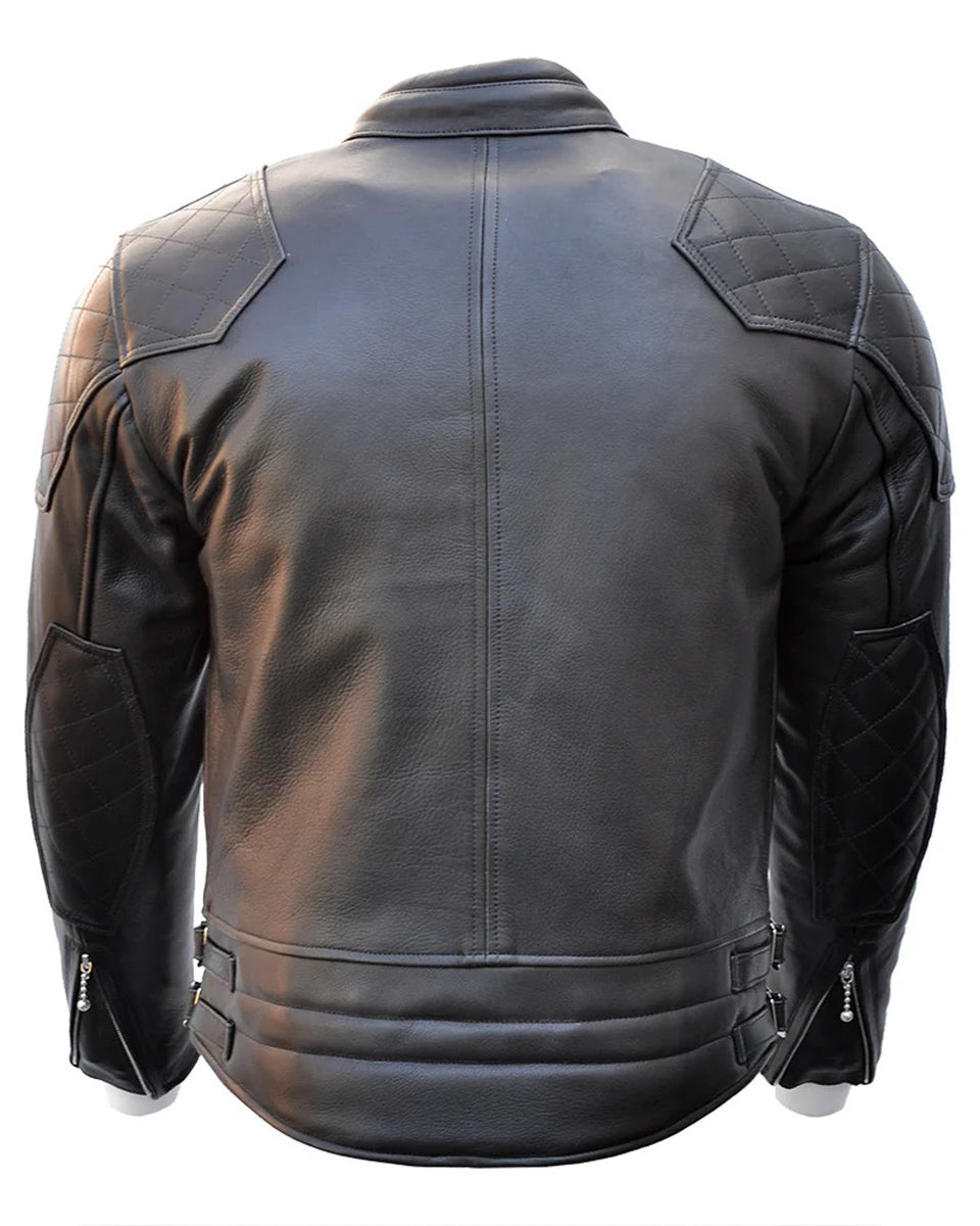 Goldtop '76 Cafe Racer Jacket - Black studio image rear