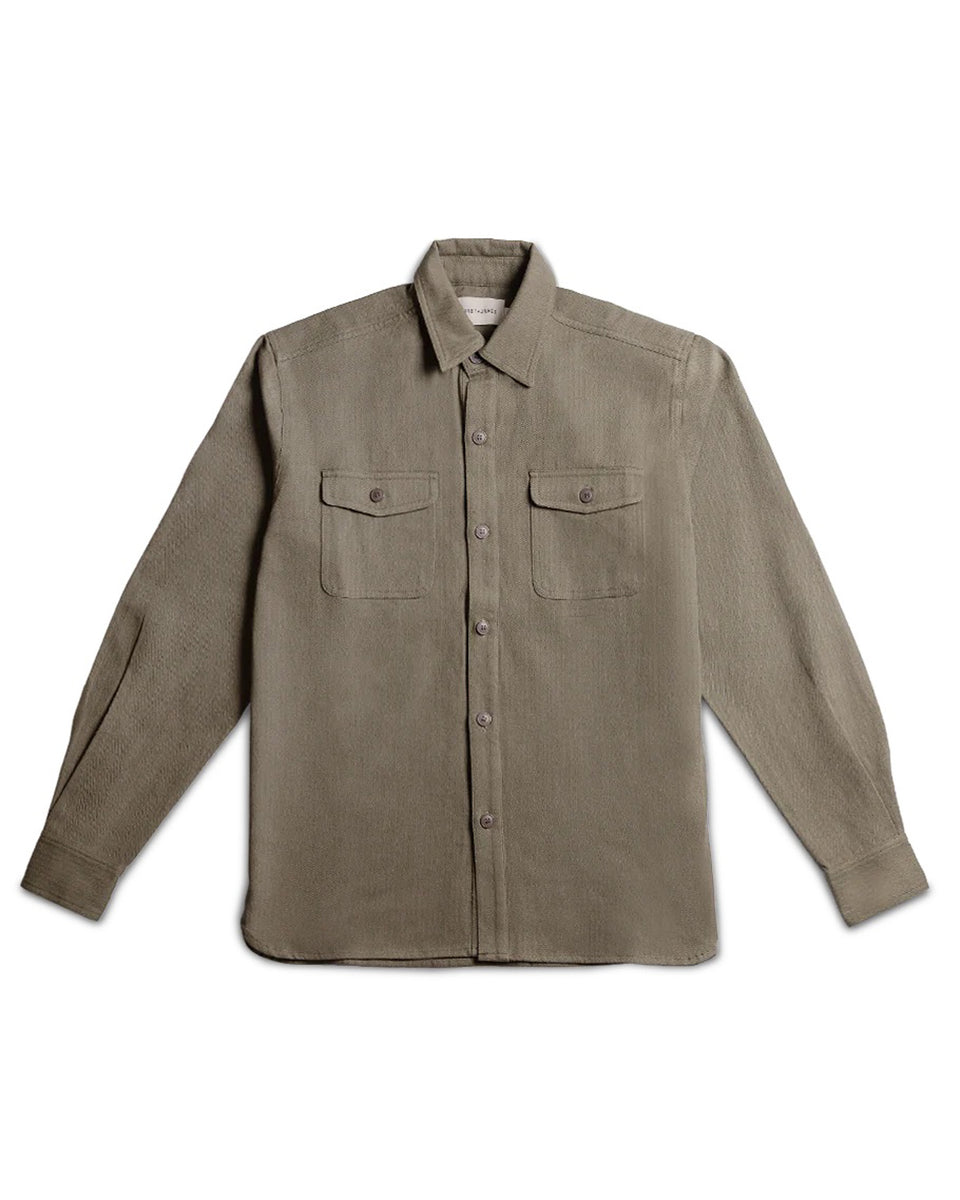 Grady + James - Roy Shirt olive studio image