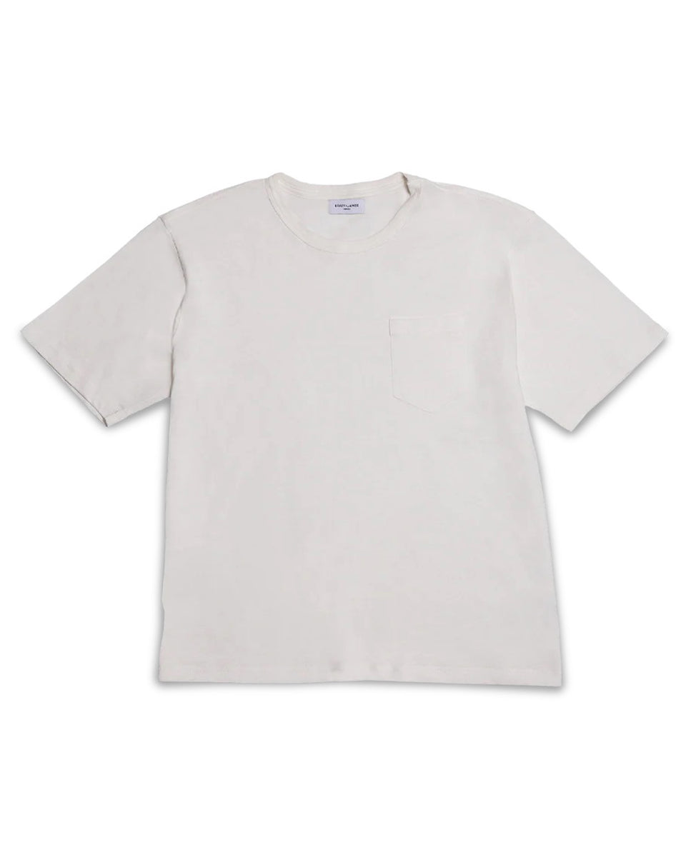 Grady + James - Austin Pocket Tee white studio image