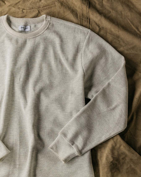 Grady + James - Nelson Thermal Crew heather gray product close up