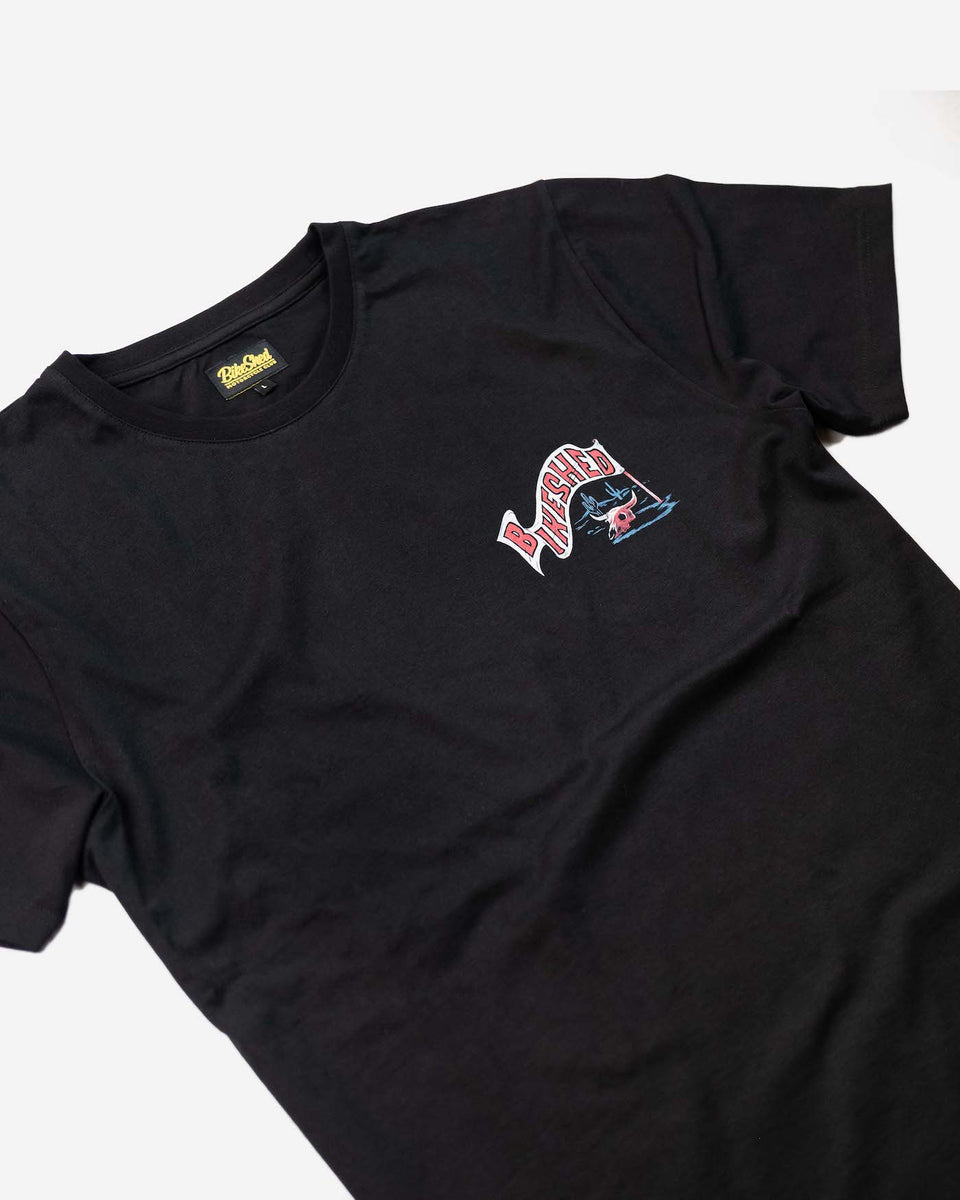BSMC Graphic Motorcycle T Shirt - Black, close up