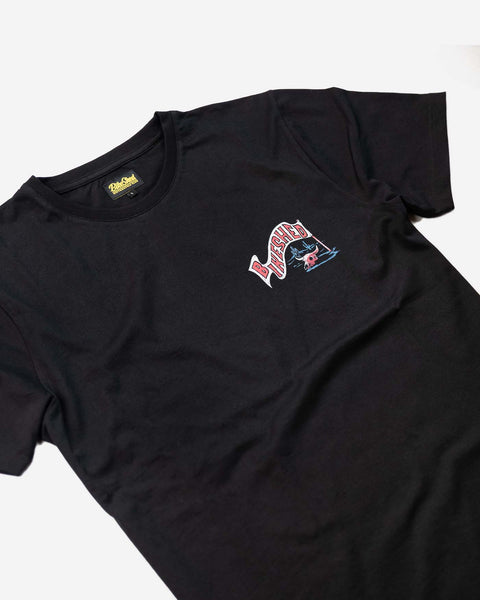 BSMC Graphic Motorcycle T Shirt - Black, close up