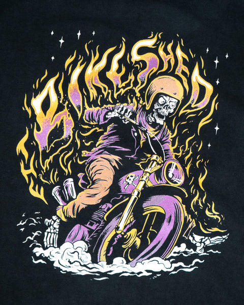 BSMC Speed Demon Graphic T-Shirt - Washed Black, back logo close up