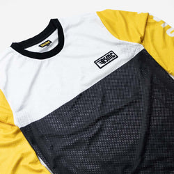 BSMC DT Race Jersey - Yellow, White & Black, side on close up