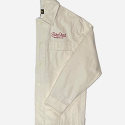 BSMC Chain Stitch Chore Jacket - Ecru, half folded with sleeves showing