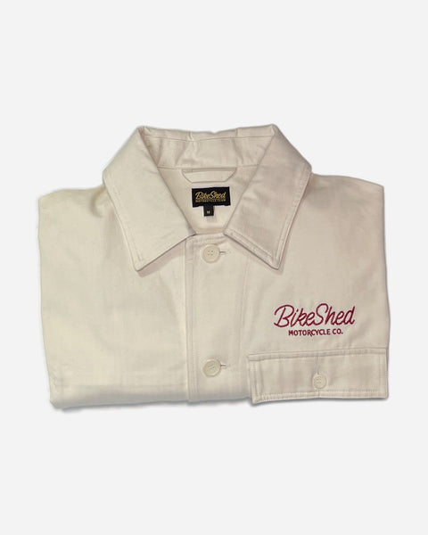 BSMC Chain Stitch Chore Jacket - Ecru, folded