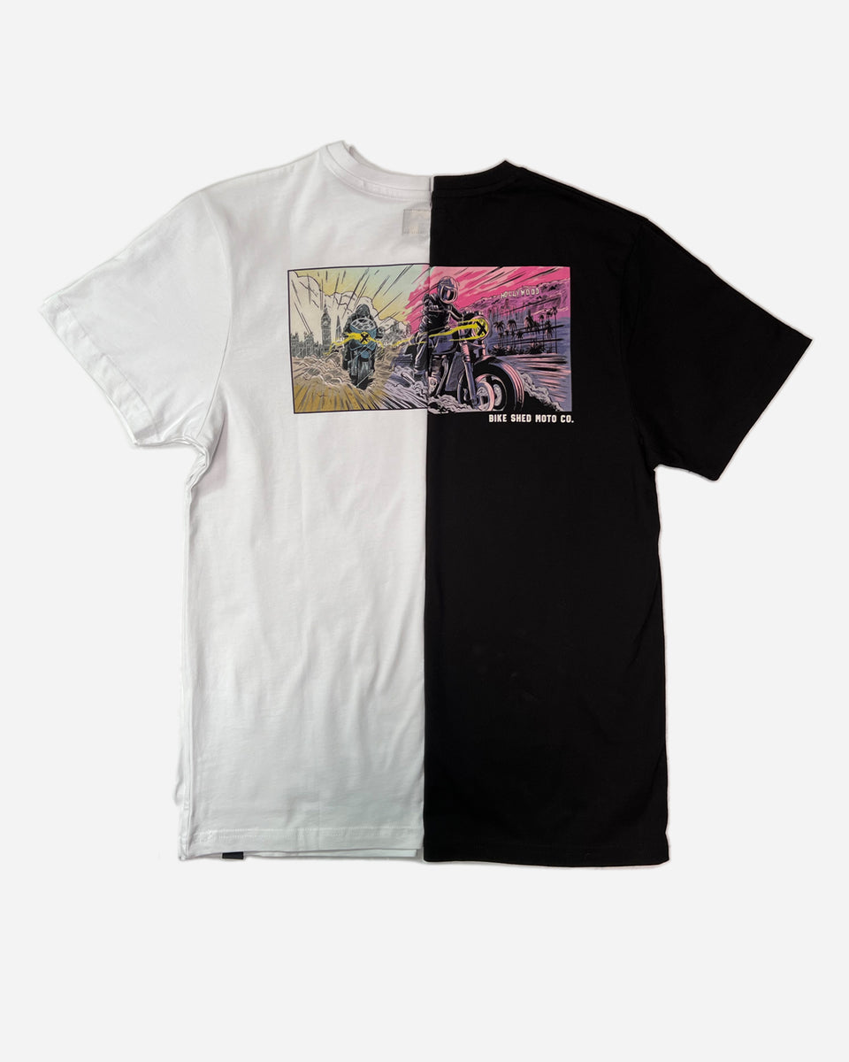 Mural t shirts black and white split