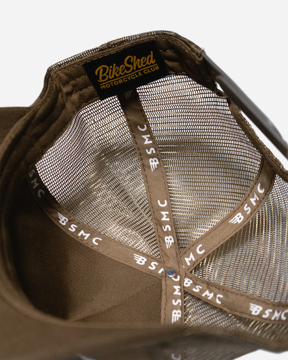 Bike Shed ESTD. Embroidered Baseball Hat - Khaki, inside