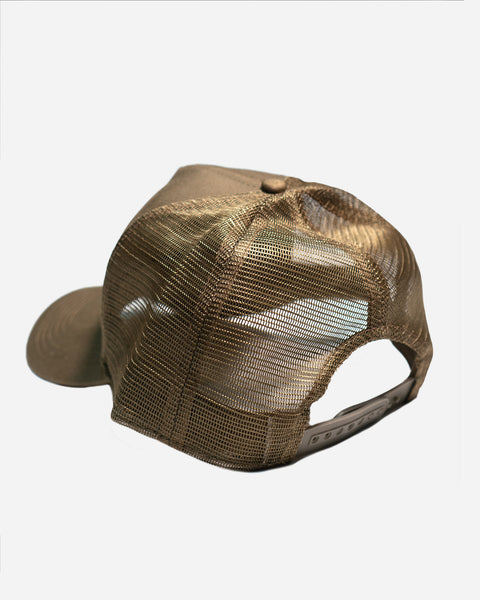 Motorcycle Los Angeles embroidered logo baseball hat - Khaki Green, back