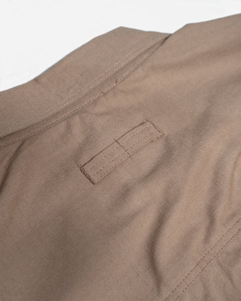 BSMC Ripstop Utility Shirt MKII - TAN, rear collar close up