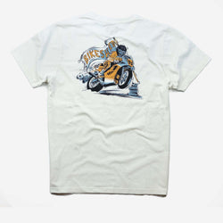 BSMC Track Wolf T Shirt - Off White, back