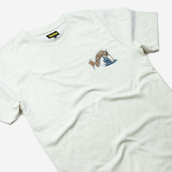 BSMC Track Wolf T Shirt - Off White, front side on