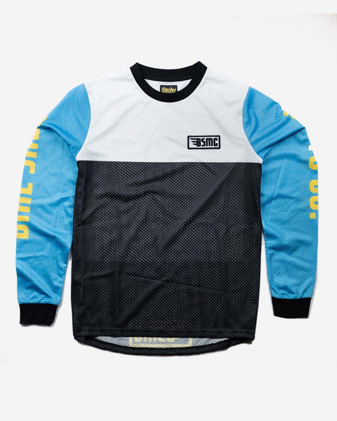 BSMC XT Motorcycle Race Jersey - BLUE/WHITE/BLACK, front