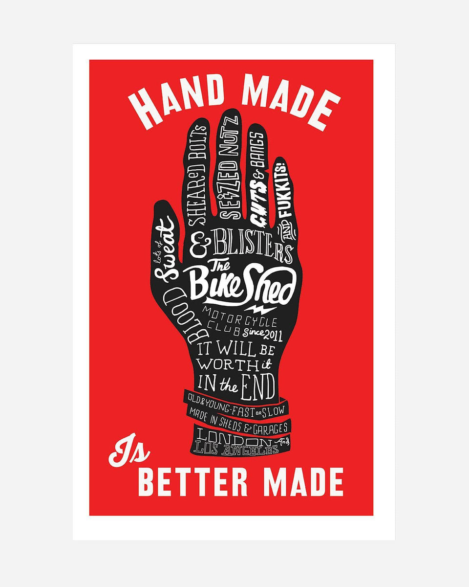 BSMX x Dave Buonaguidi "Handmade Is Better Made" Print - Red, front