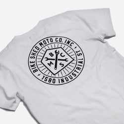 BSMC Retail T-shirts BSMC 1580 Roundel T Shirt - White, back close up