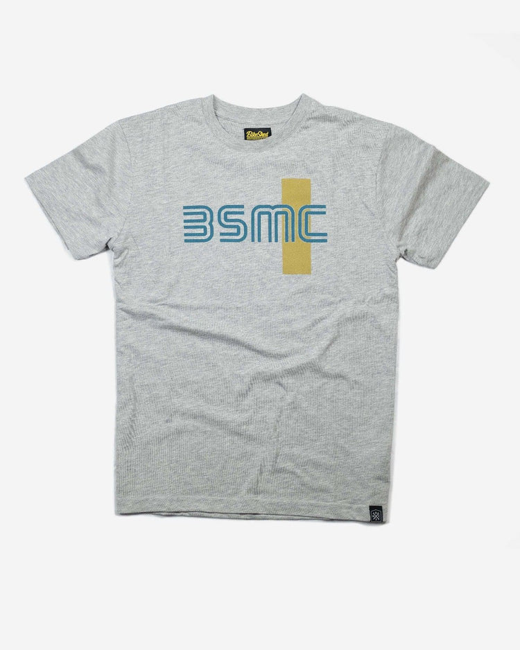 BSMC '77 T Shirt - Grey/Turquoise, front