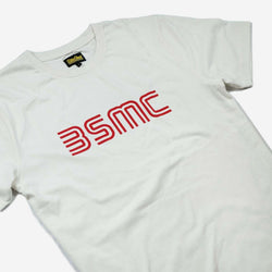 BSMC '77 T Shirt - White/Red, close up