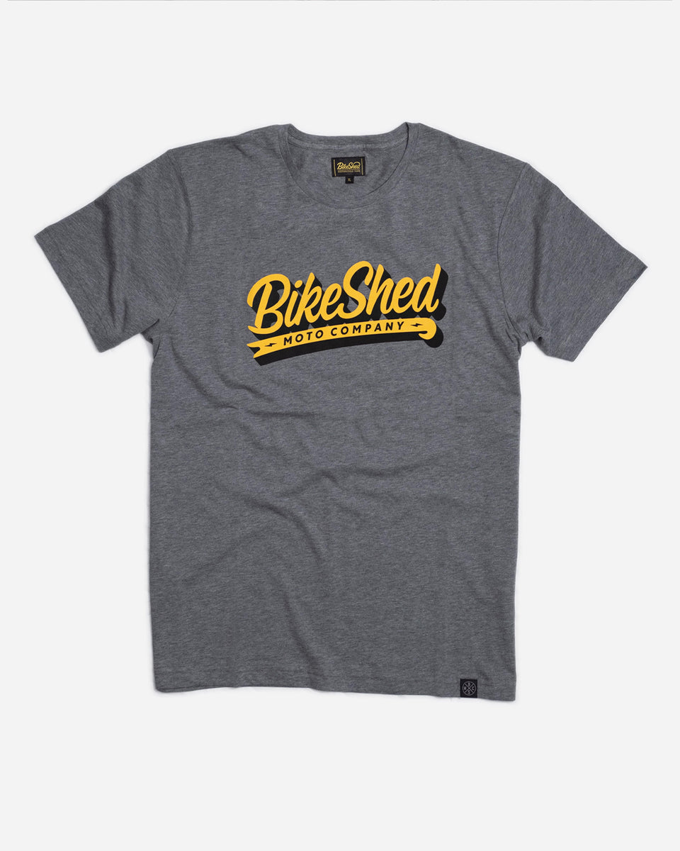 BSMC Classic Yellow Logo T-Shirt - Grey, front
