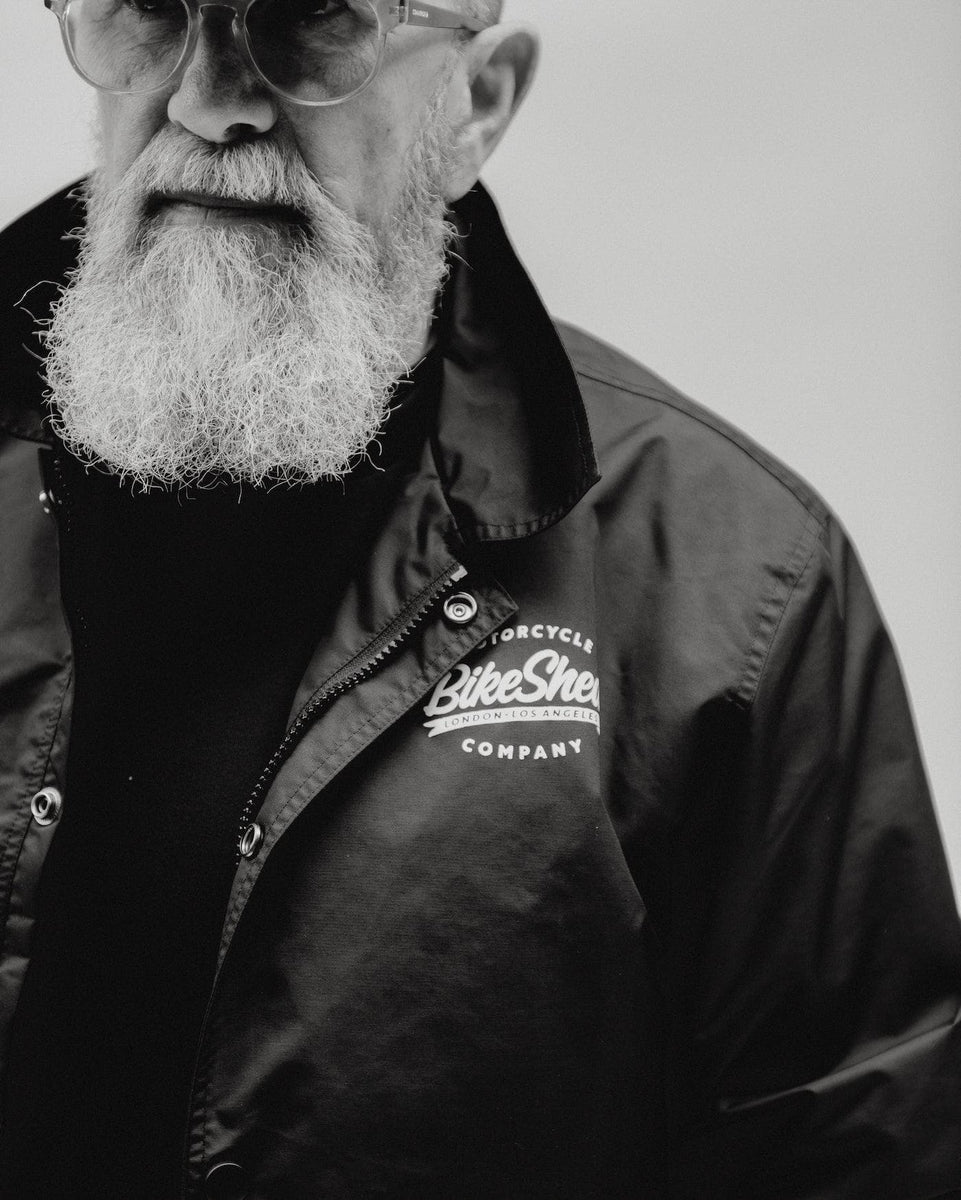 Brian wearing our BSMC Company Coach Motorcycle Jacket - Black