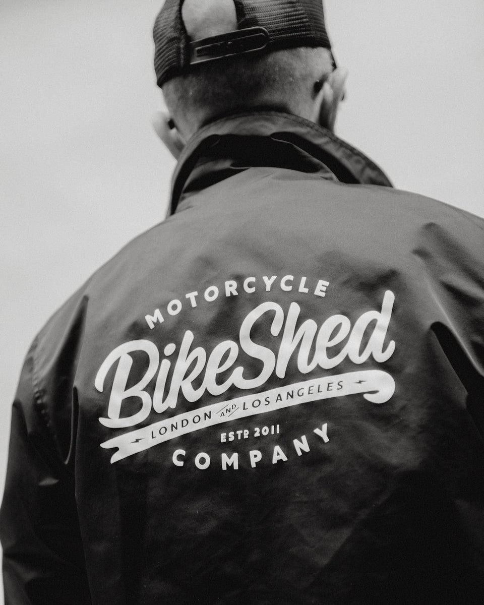 Brian wearing our BSMC Company Coach Motorcycle Jacket - Black