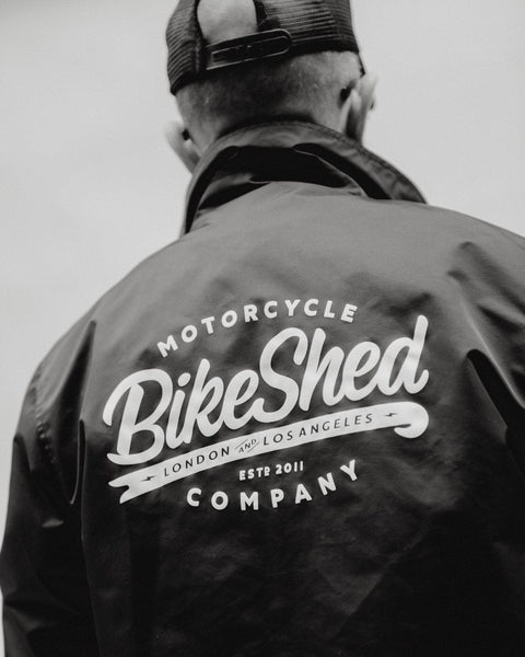Brian wearing our BSMC Company Coach Motorcycle Jacket - Black