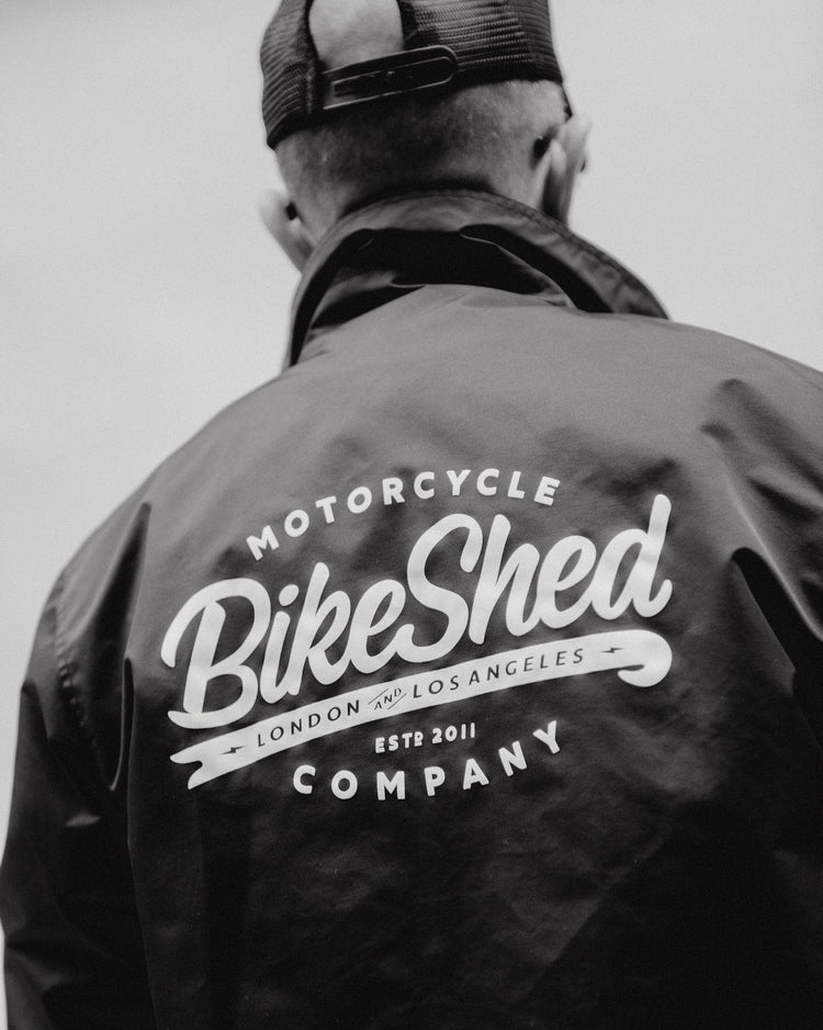 Brian wearing our BSMC Company Coach Jacket - Black