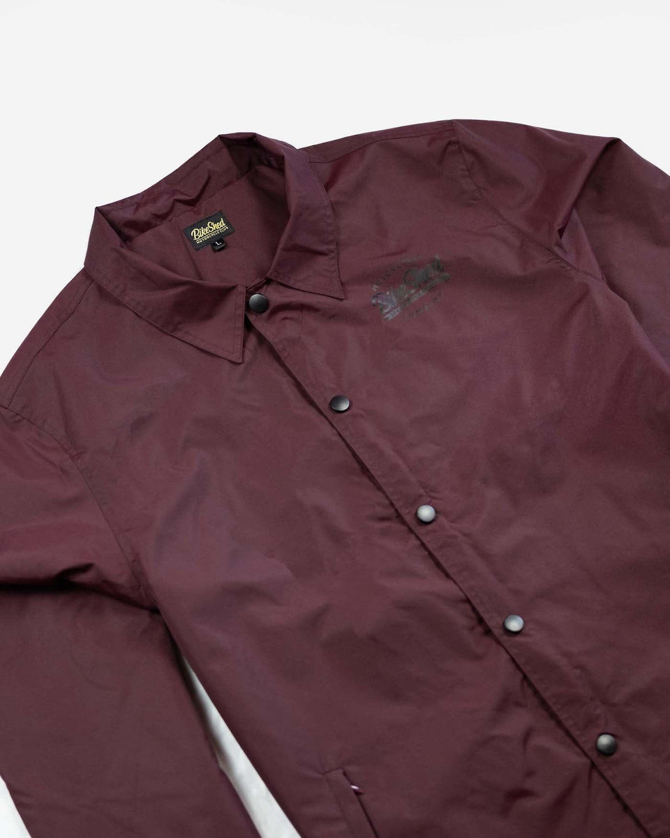 BSMC Company Coach Motorcycle Jacket - Burgundy, front close up