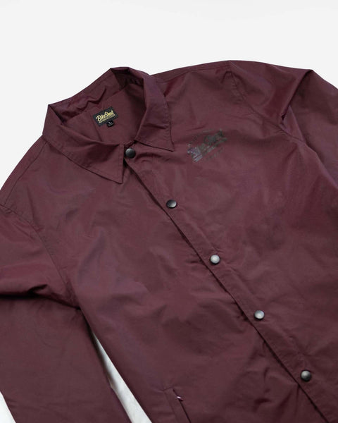 BSMC Company Coach Motorcycle Jacket - Burgundy, front close up