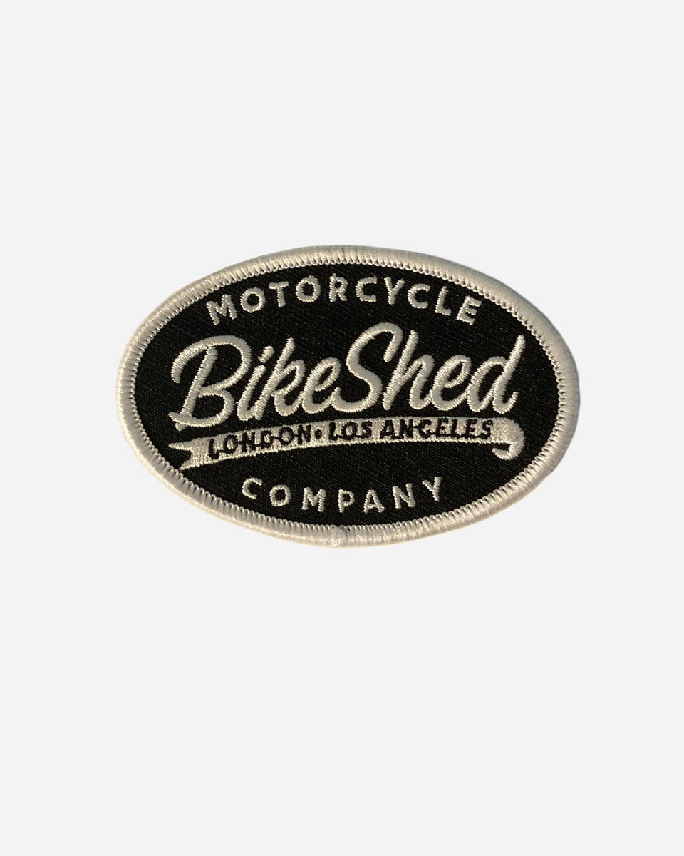 Bike Shed Motorcycle Company Logo Patch - Black & White