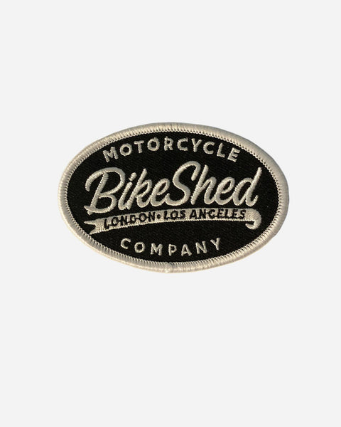 Bike Shed Motorcycle Company Logo Patch - Black & White