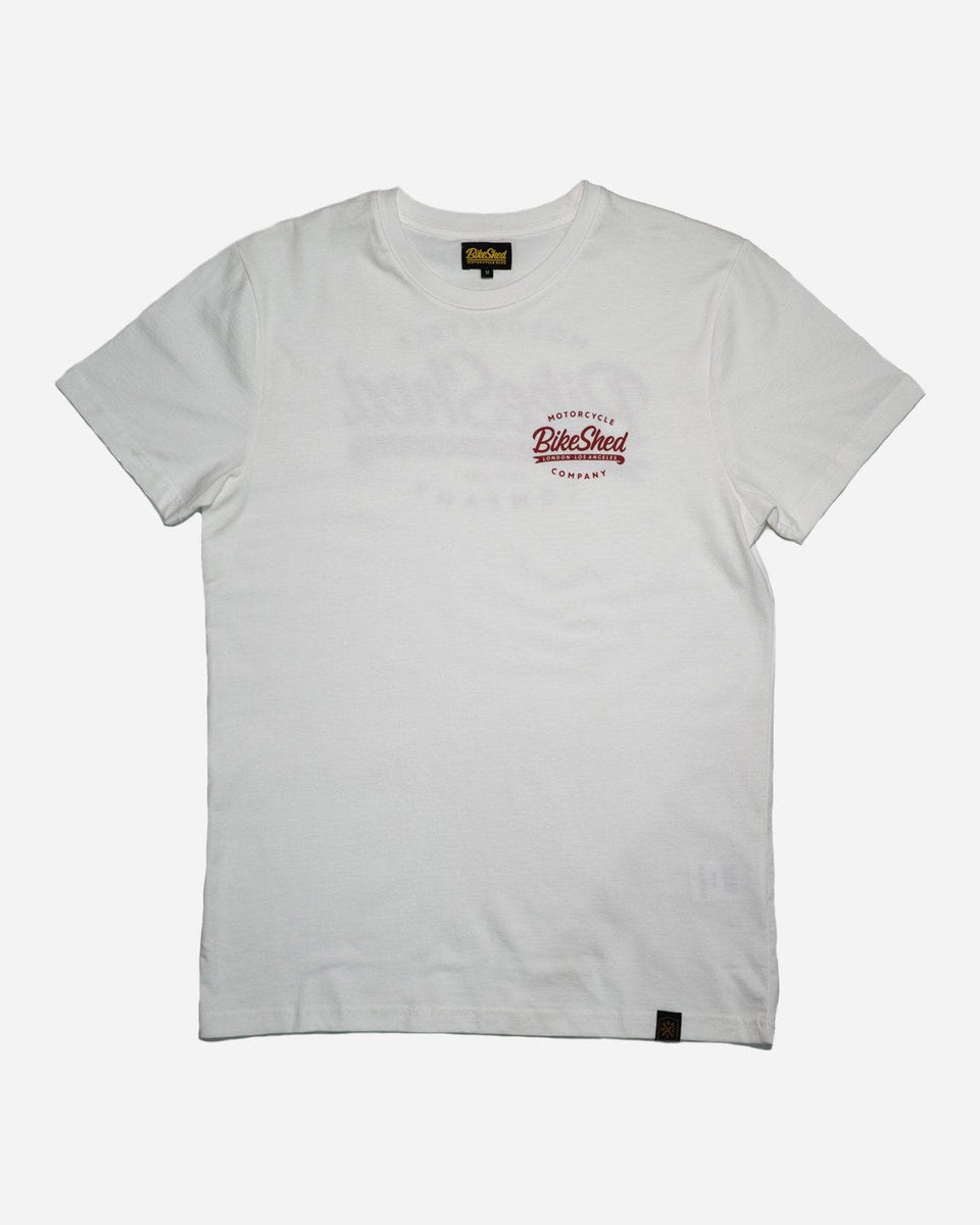 Bike Shed Moto Co. Company T-Shirt - Off White, front
