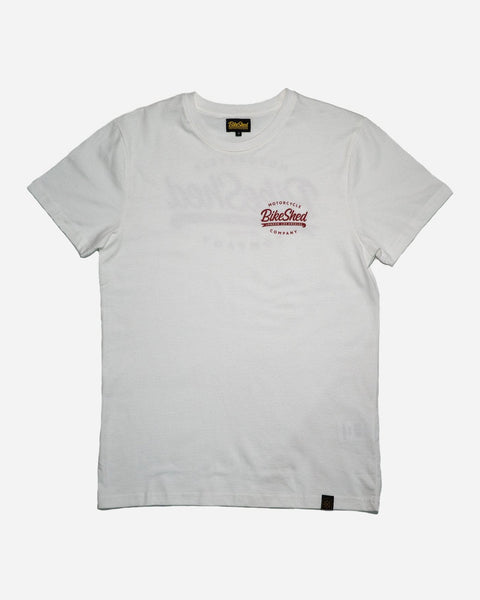 Bike Shed Moto Co. Company T-Shirt - Off White, front
