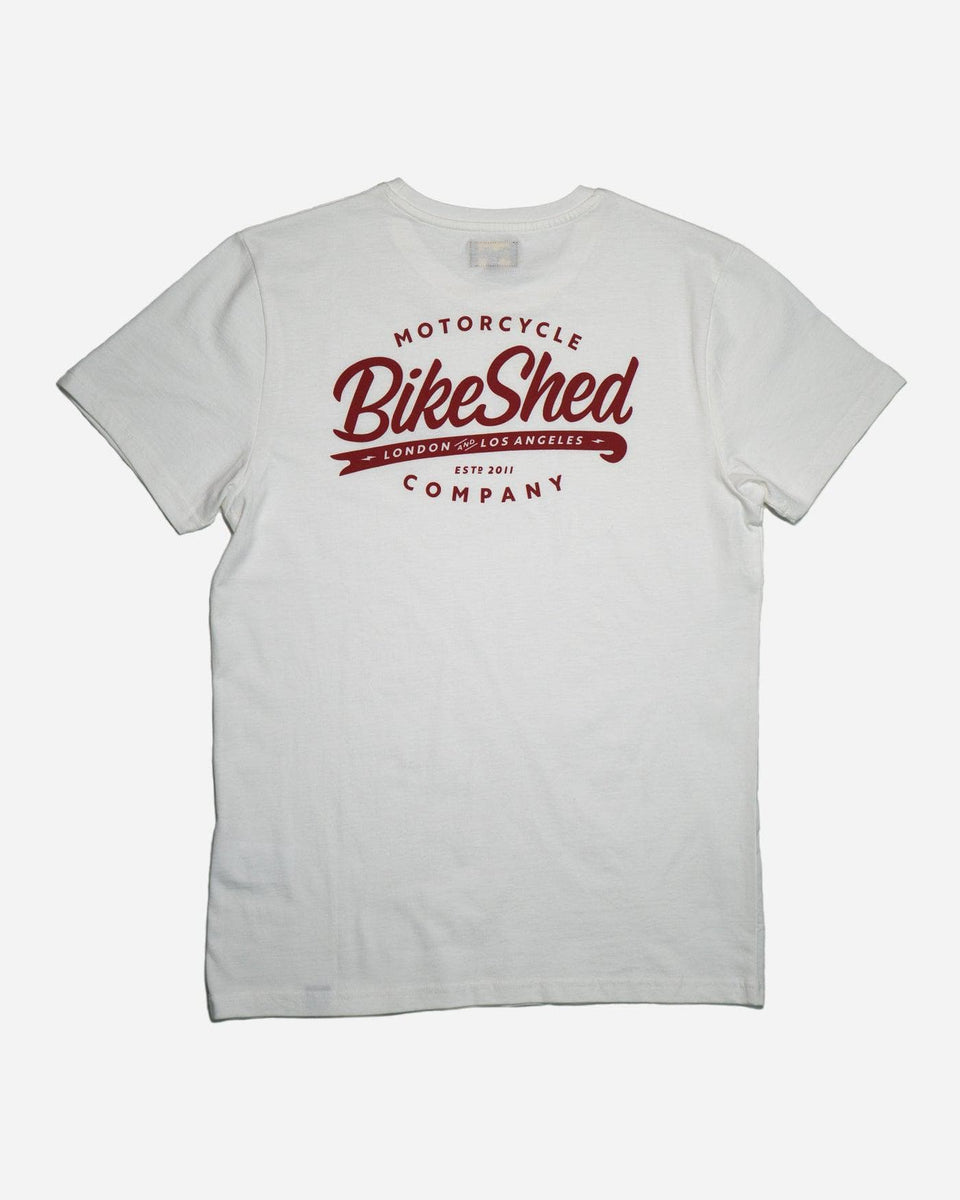 Bike Shed Moto Co. Company T-Shirt - Off White, back