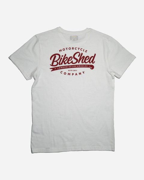 Bike Shed Moto Co. Company T-Shirt - Off White, back