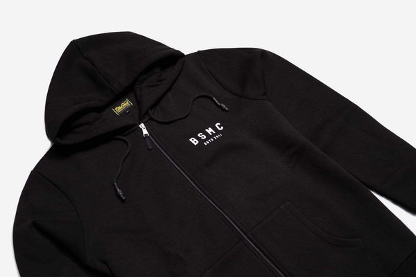 Motorcycle ESTD. Logo Hoodie - Black, side on close up