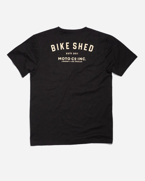 Motorcycle BSMC ESTD. Pocket T Shirt - Black & Gold, back