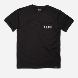 BSMC ESTD. Pocket T Shirt - Black & Gold, front