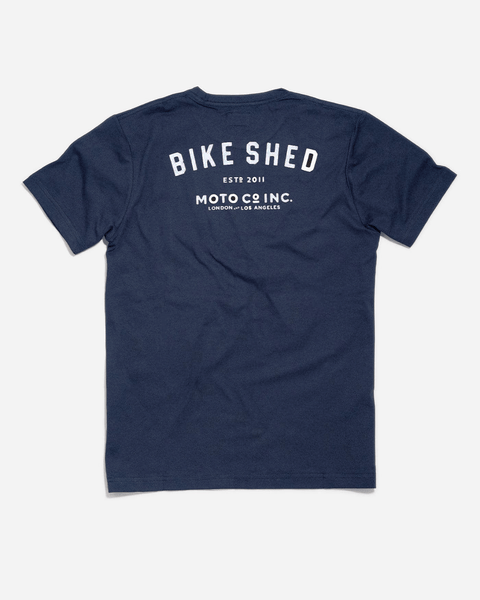 Motorcycle ESTD. Pocket T Shirt - Navy, back