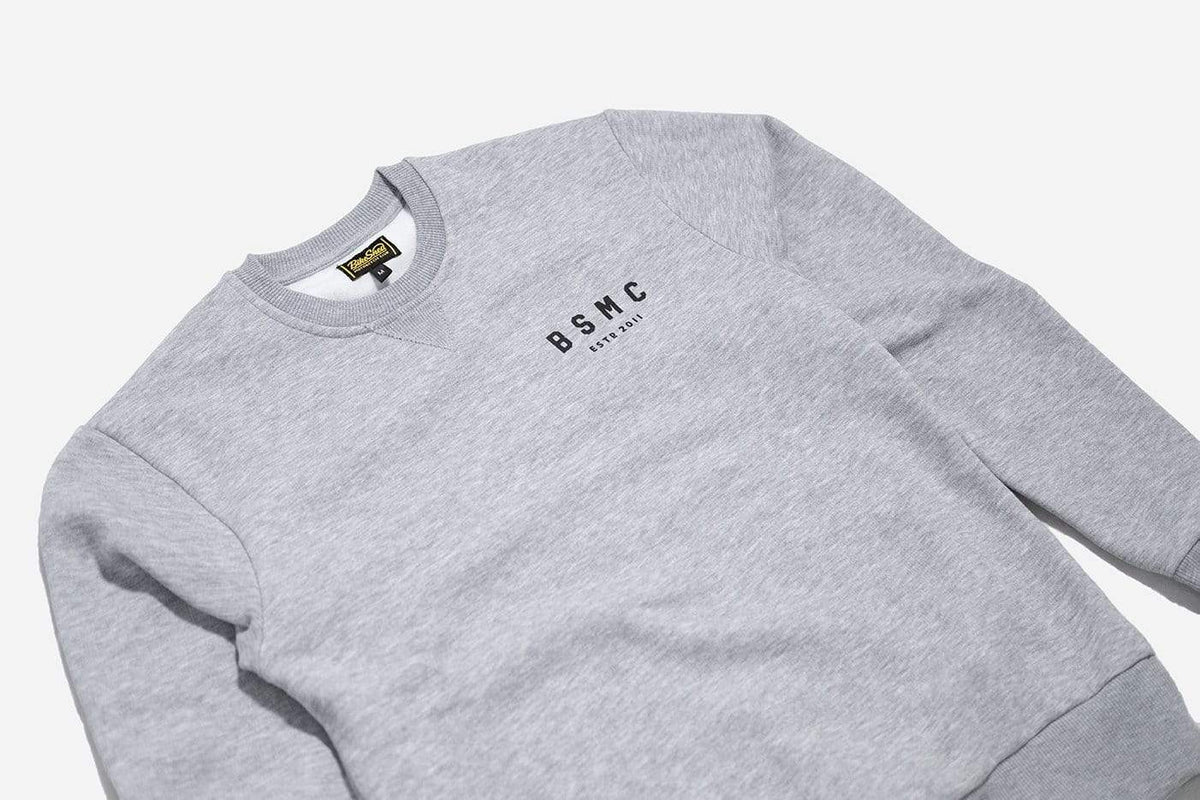 Bike Shed Motorcycle Logo Sweatshirt - Grey Marl, front side on