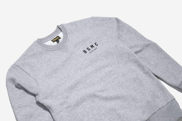 Bike Shed Motorcycle Logo Sweatshirt - Grey Marl, front side on