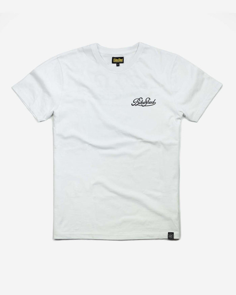 BSMC Garage T Shirt - White & Black, front