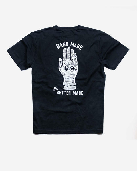 Bike Shed Motorcycle Company T Shirt - Black & White, back