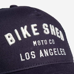 BSMC Moto Co. Cap Los Angeles - Navy, logo close up