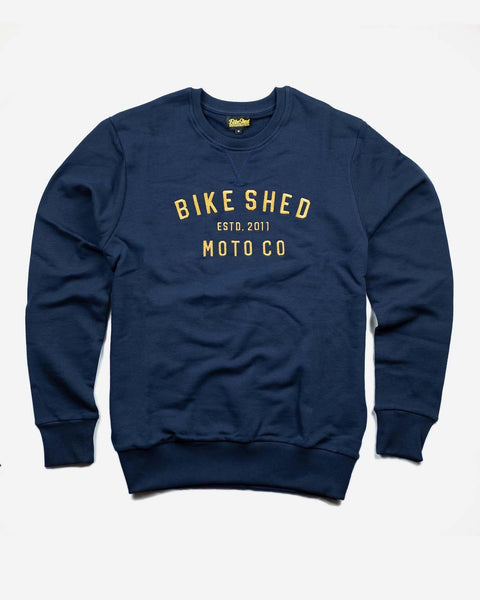 BSMC Moto Co. logo Sweatshirt - Navy/Mustard, front