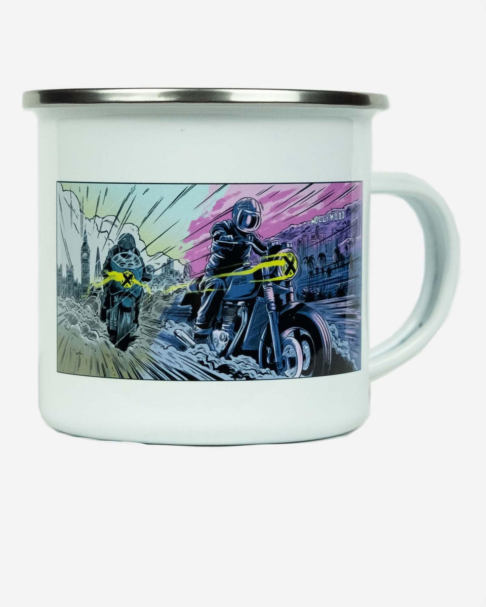 Motorcycle Mural Mug, mural close up