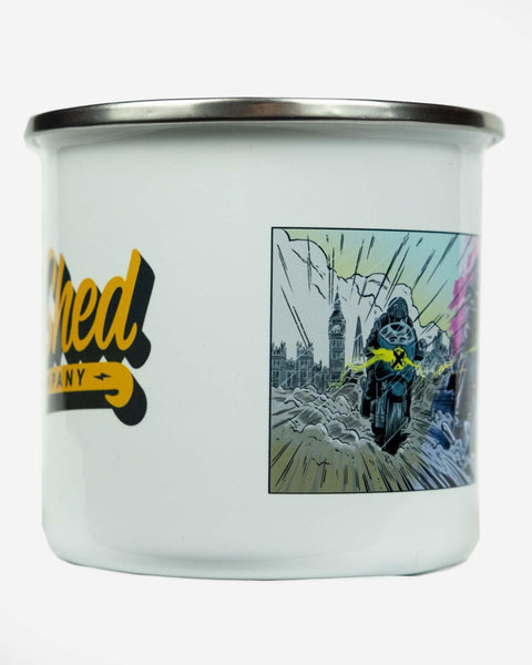 Motorcycle Mural Mug, side on 