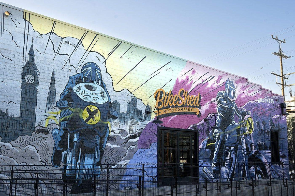 Bike Shed LA Mural painting