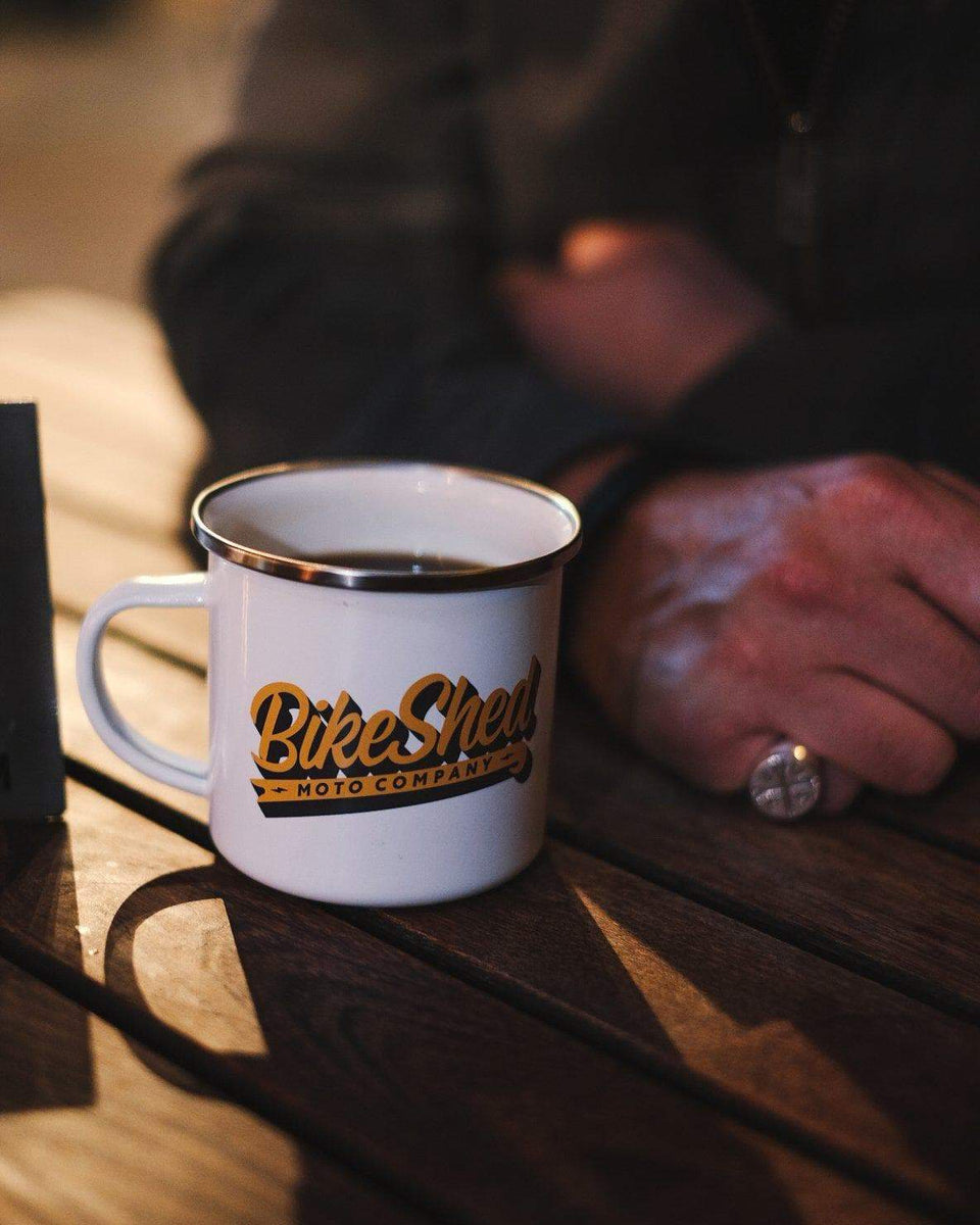 Motorcycle Mural Mug with coffee